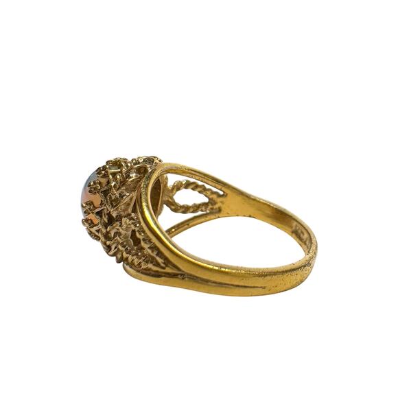 Joseph Esposito Vintage Opal 12 Kt Gold Electroplate Ring Size 6 - Picture 5 of 13
